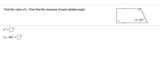 Solved Find the value of x. Then find the measure of each | Chegg.com