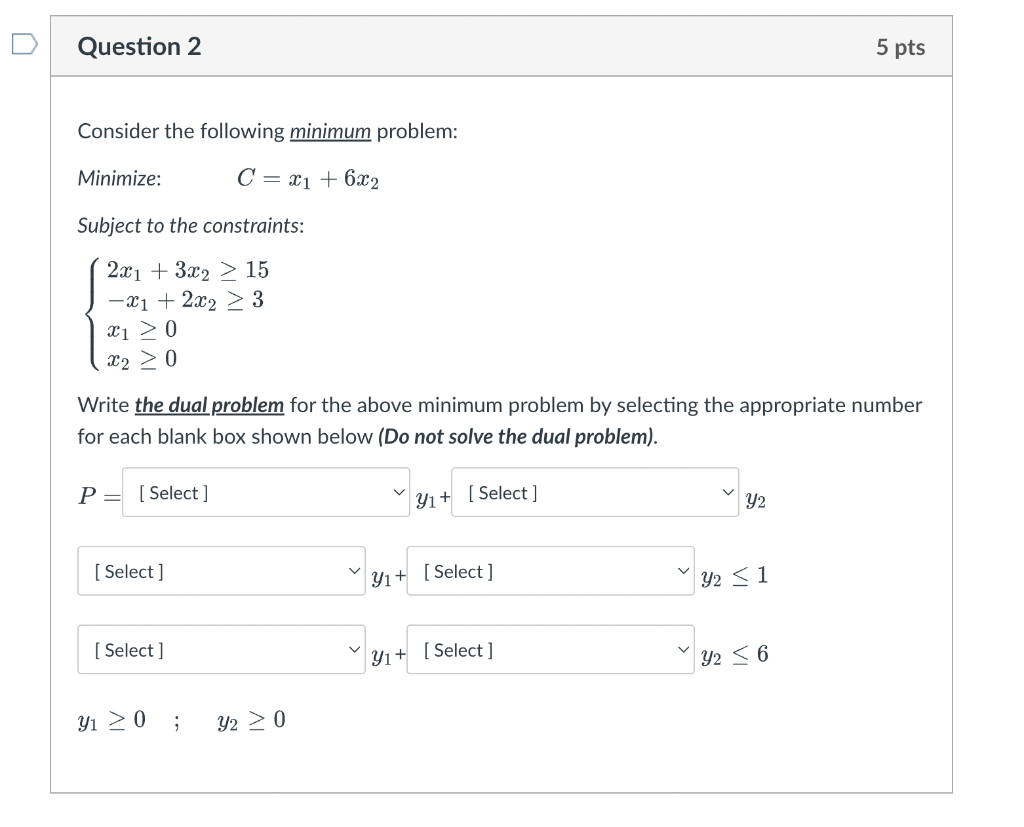 Solved Consider The Following Minimum Problem: Minimize: | Chegg.com