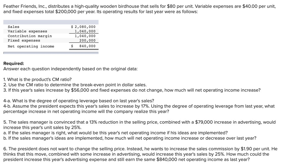 Solved Feather Friends, Inc., distributes a highquality