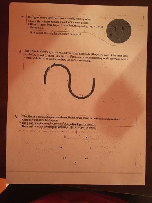 Solved The figure shows three points on a steadily rotating | Chegg.com