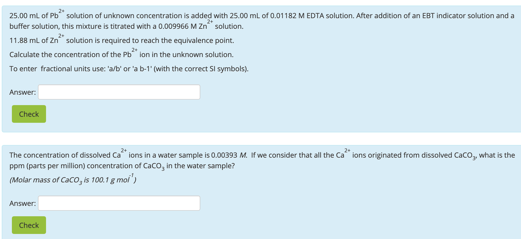 Solved 2+ 25.00 ML Of Pb Solution Of Unknown Concentration | Chegg.com