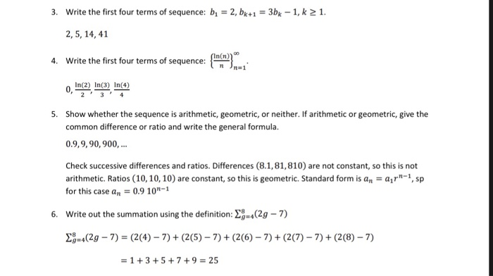 Solved 3. Write the first four terms of sequence: b 2, | Chegg.com
