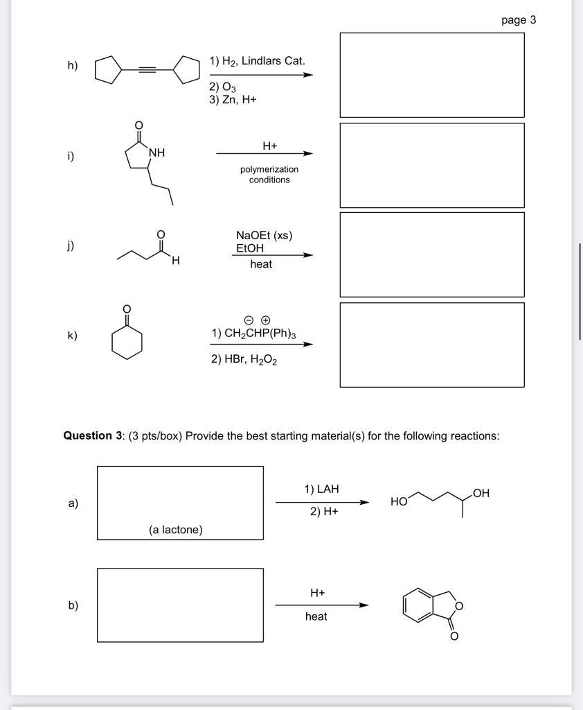 Solved Page 3 H 1 H2 Lindlars Cat 2 03 3 Zn H H I