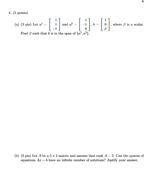 Solved 2 2 1. (4 points) Let A 1 1 2 -1 0-1 3 2 5 3 1 4 and | Chegg.com