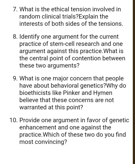 Solved 7. What is the ethical tension involved in interests | Chegg.com