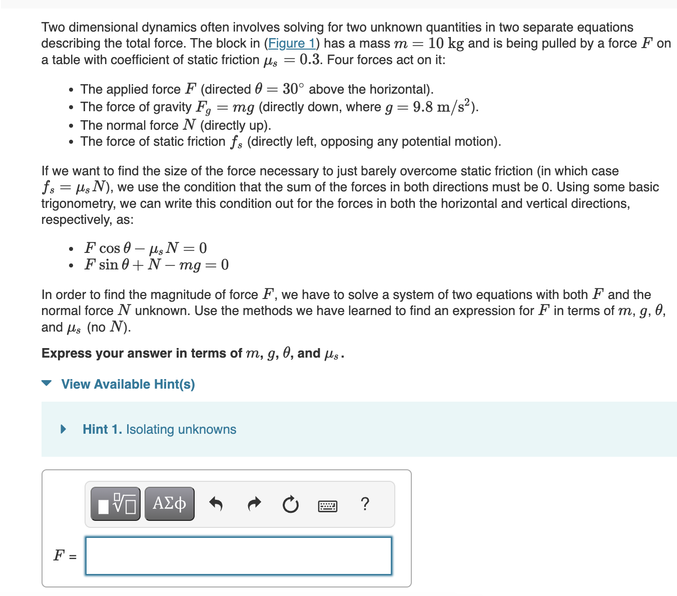 Solved Two Dimensional Dynamics Often Involves Solving For | Chegg.com