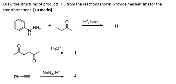 Solved Draw the structures of products H-1 from the | Chegg.com