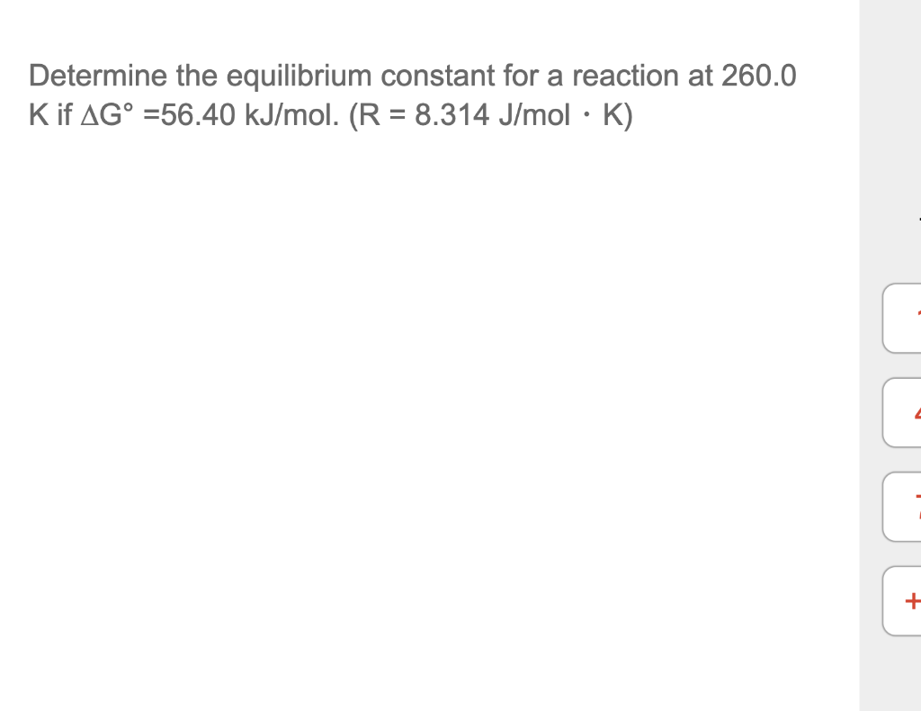Solved Determine the equilibrium constant for a reaction at | Chegg.com