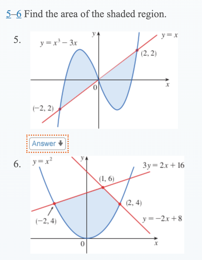 Solved 5 6 Find The Area Of The Shaded Region 5 Y X Y X3 Chegg Com