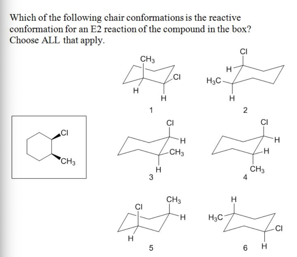 Solved Which of the following chair conformations is the | Chegg.com