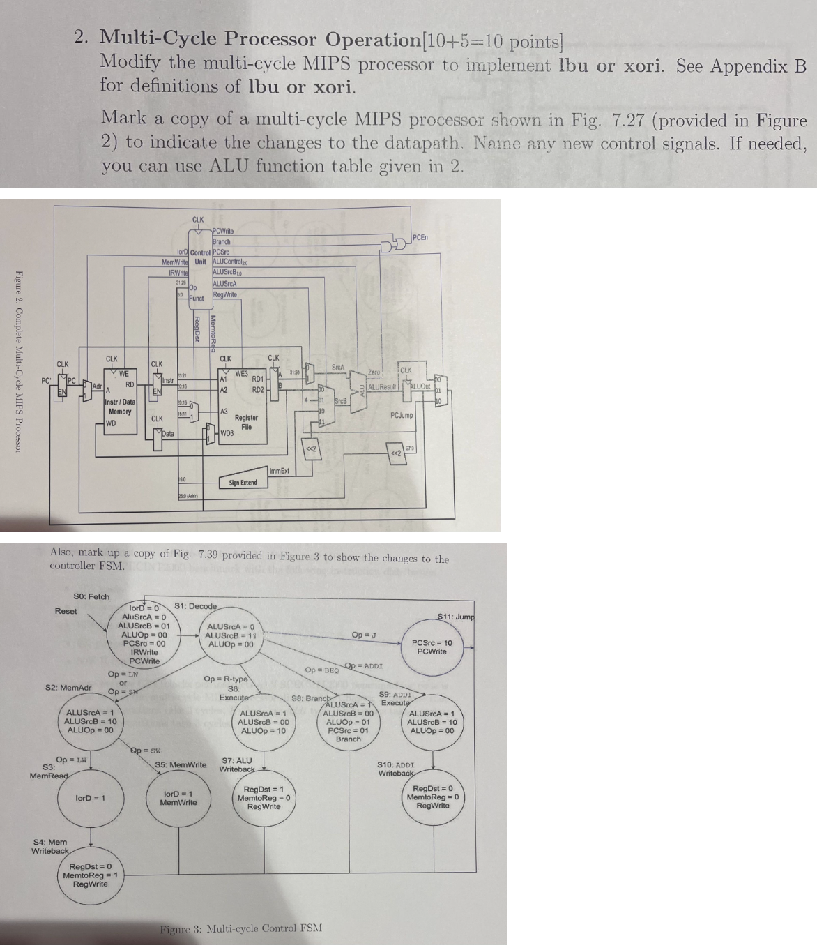 Solved 2. Multi-Cycle Processor Operation[ 10+5=10 points] | Chegg.com