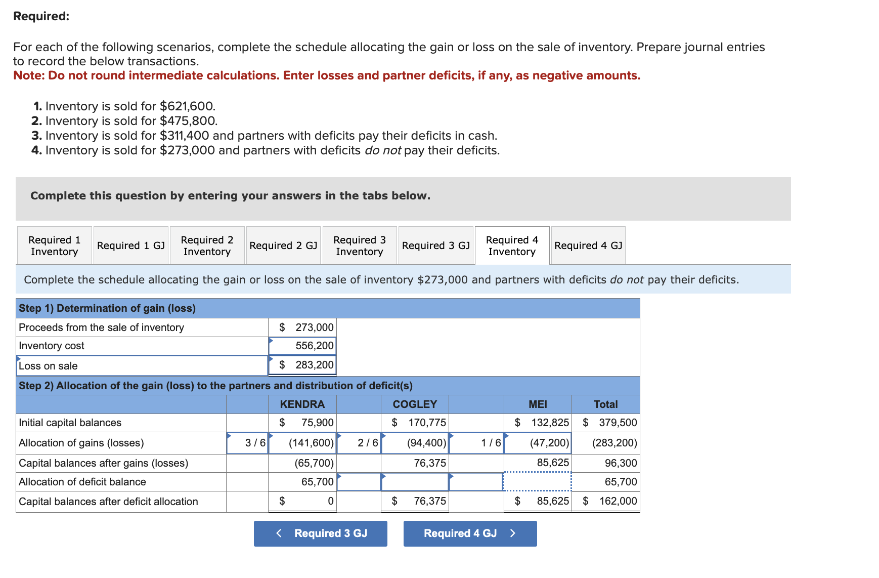 Solved For each of the following scenarios, complete the | Chegg.com