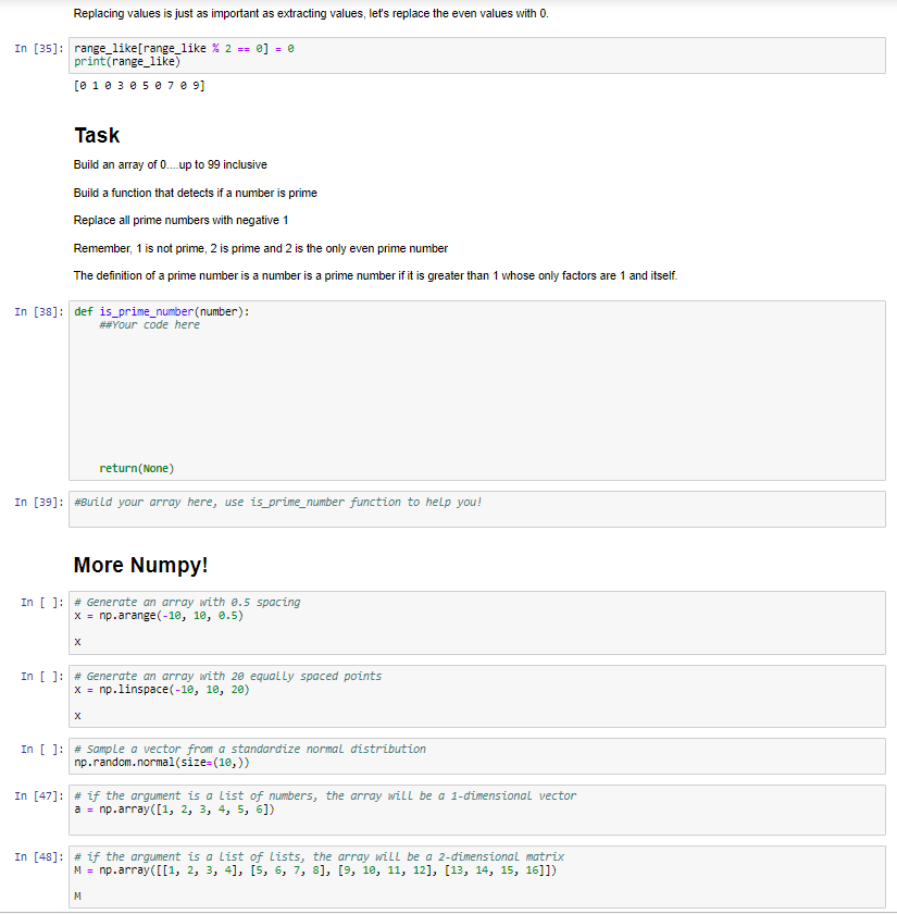 In [1]| | ##Lab 9! Numpy is a super useful library | Chegg.com