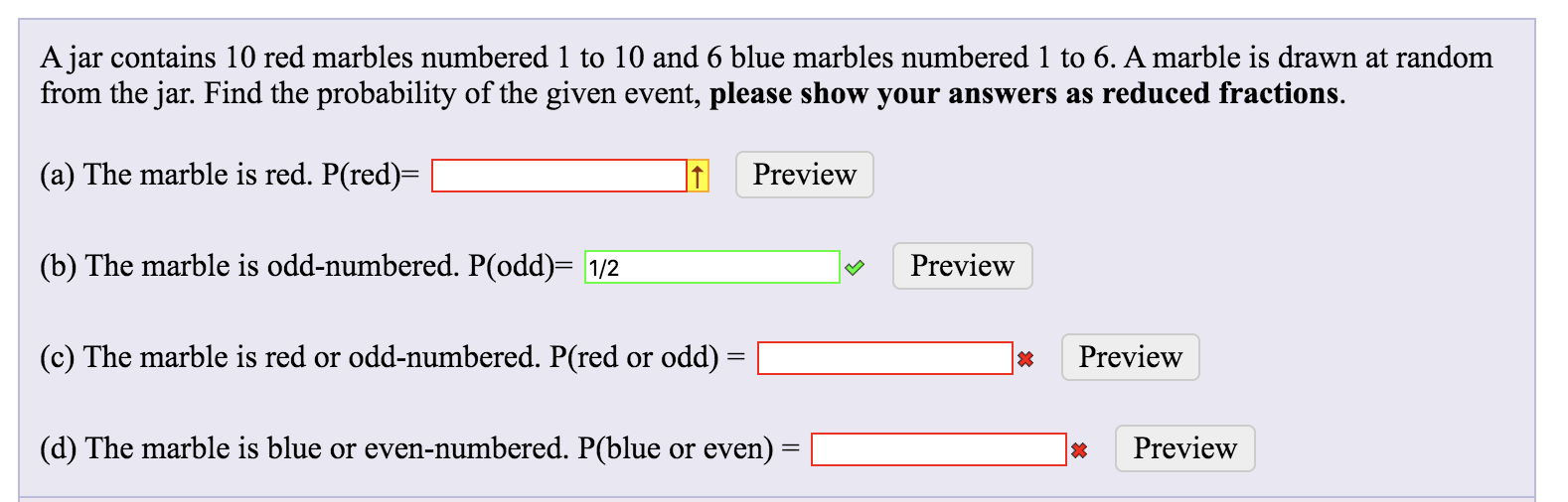 Solved A jar contains 10 red marbles numbered 1 to 10 and 6