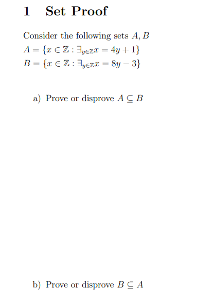 Solved Consider The Following Sets A,B | Chegg.com