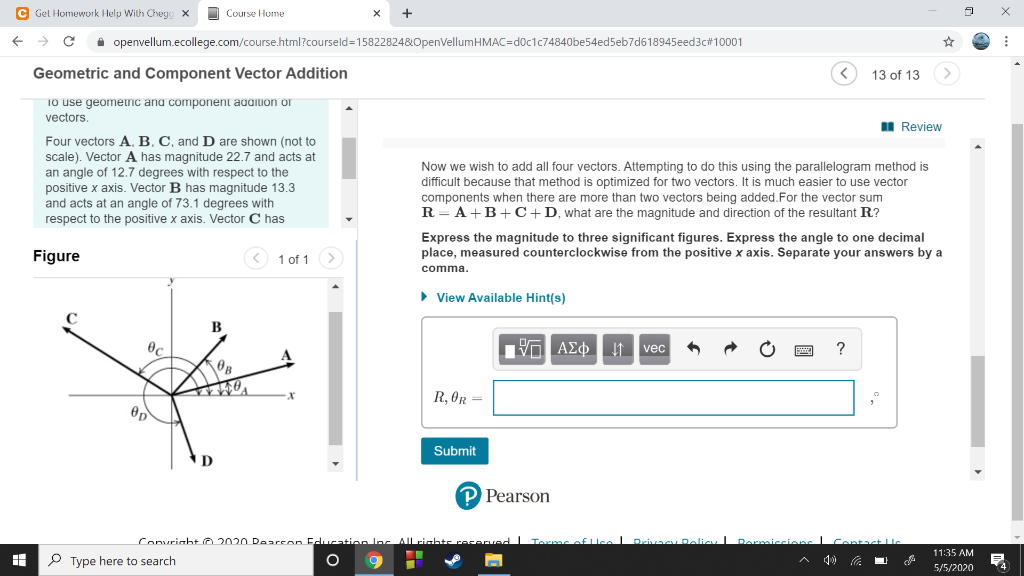 Solved Four Vectors A, B, C, And D Are Shown (not To Scale). | Chegg.com