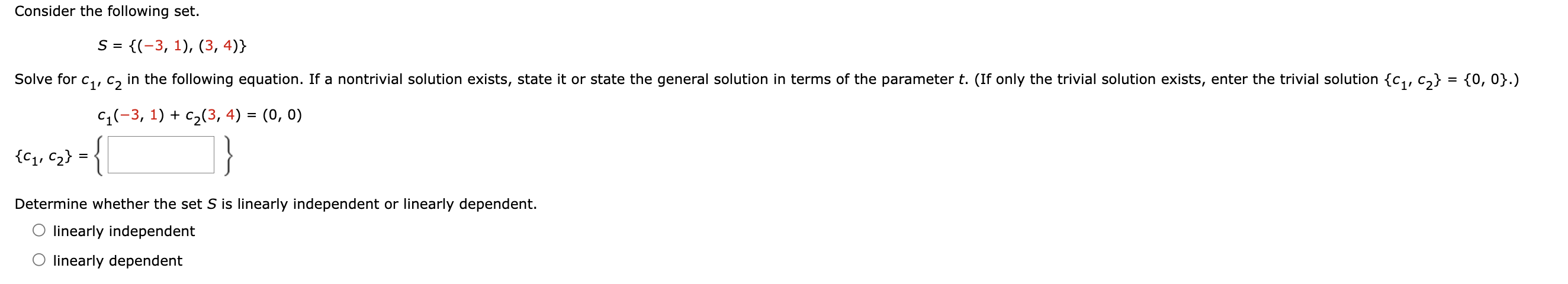 Solved Consider The Following Set S { 3 1 3 4 }