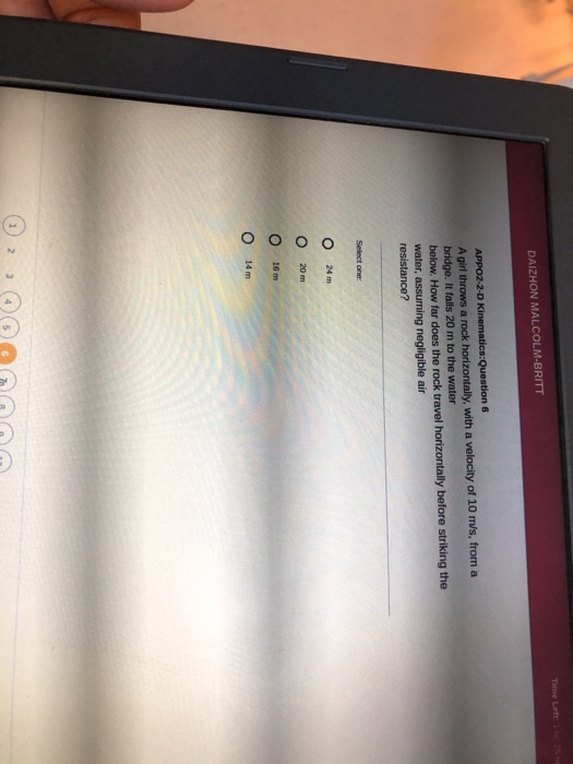 Solved DAIZHON MALCOLMBRITT A girl throws a rock