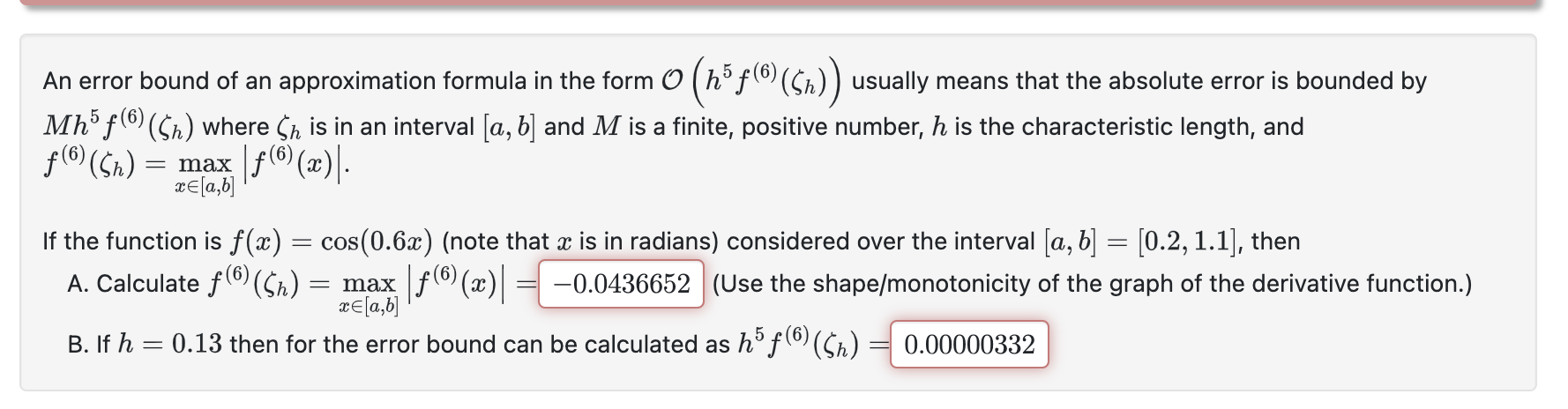 Solved An error bound of an approximation formula in the | Chegg.com