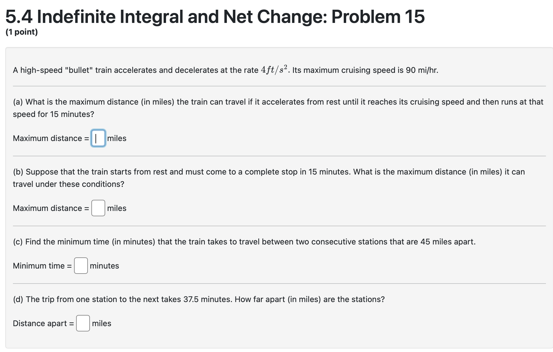 Solved 5.4 Indefinite Integral and Net Change Problem 15 1