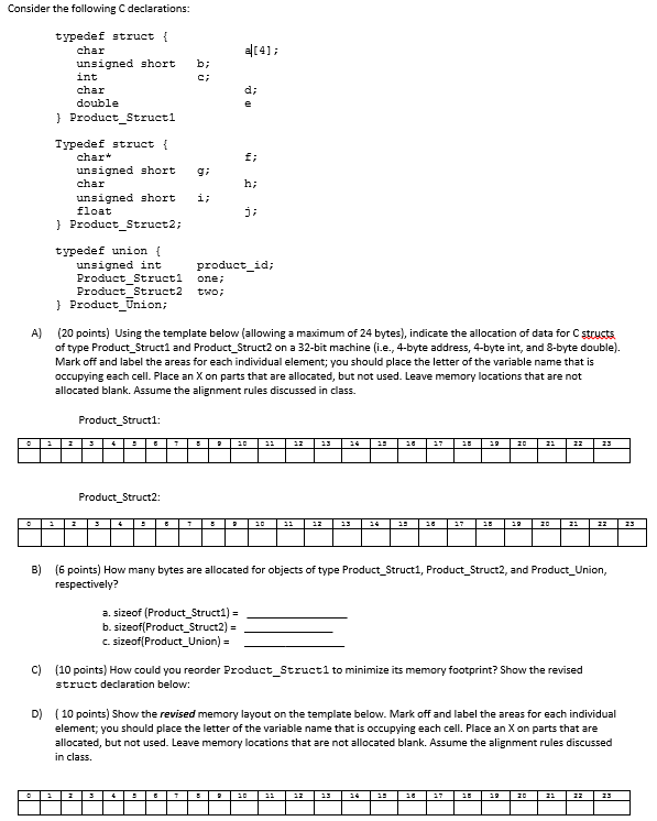 Solved B; D; E F; H; Consider The Following Declarations: | Chegg.com