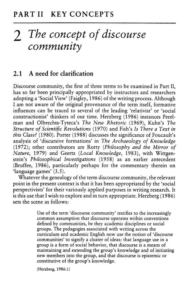 Solved PART II KEY CONCEPTS 2 The Concept Of Discourse | Chegg.com