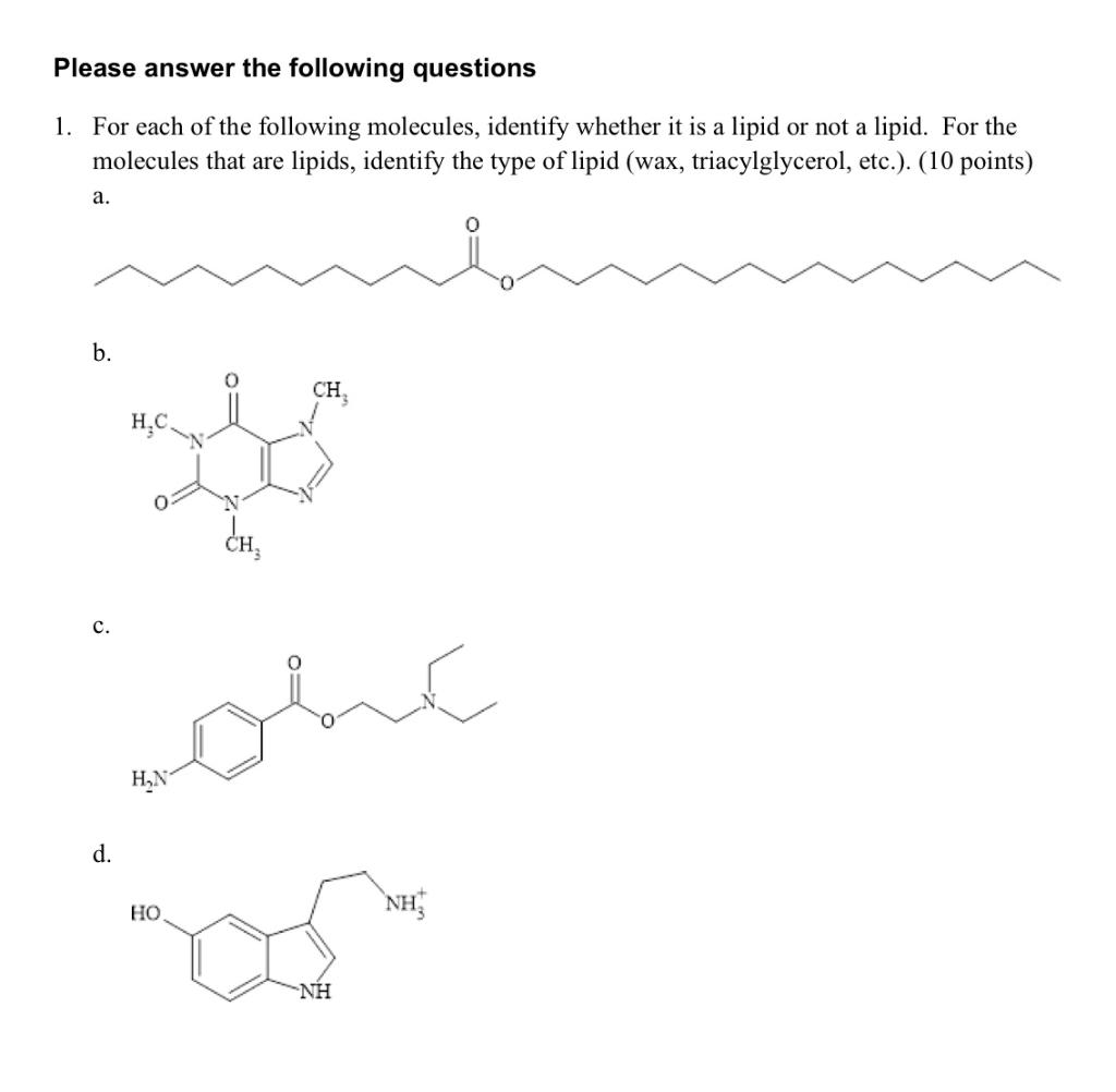 Solved Please answer the following questions 1. For each of | Chegg.com