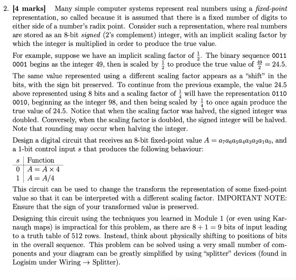 2 4 2. [4 marks] Many simple computer systems | Chegg.com