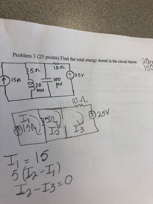 Solved Problem 3 (25 points) Find the total energy stored in | Chegg.com