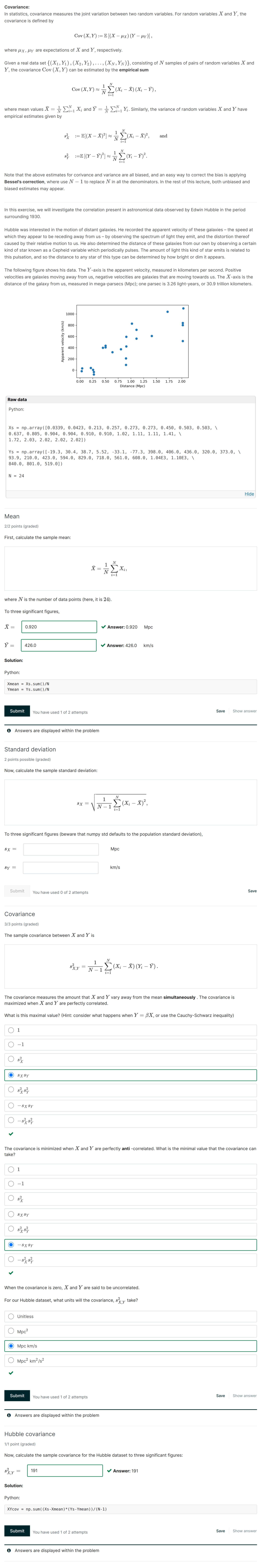 Solved Covariance: In statistics, covariance measures the | Chegg.com