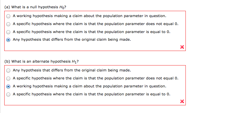 null hypothesis questions and answers