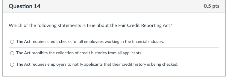 the fair credit reporting act requires that chegg