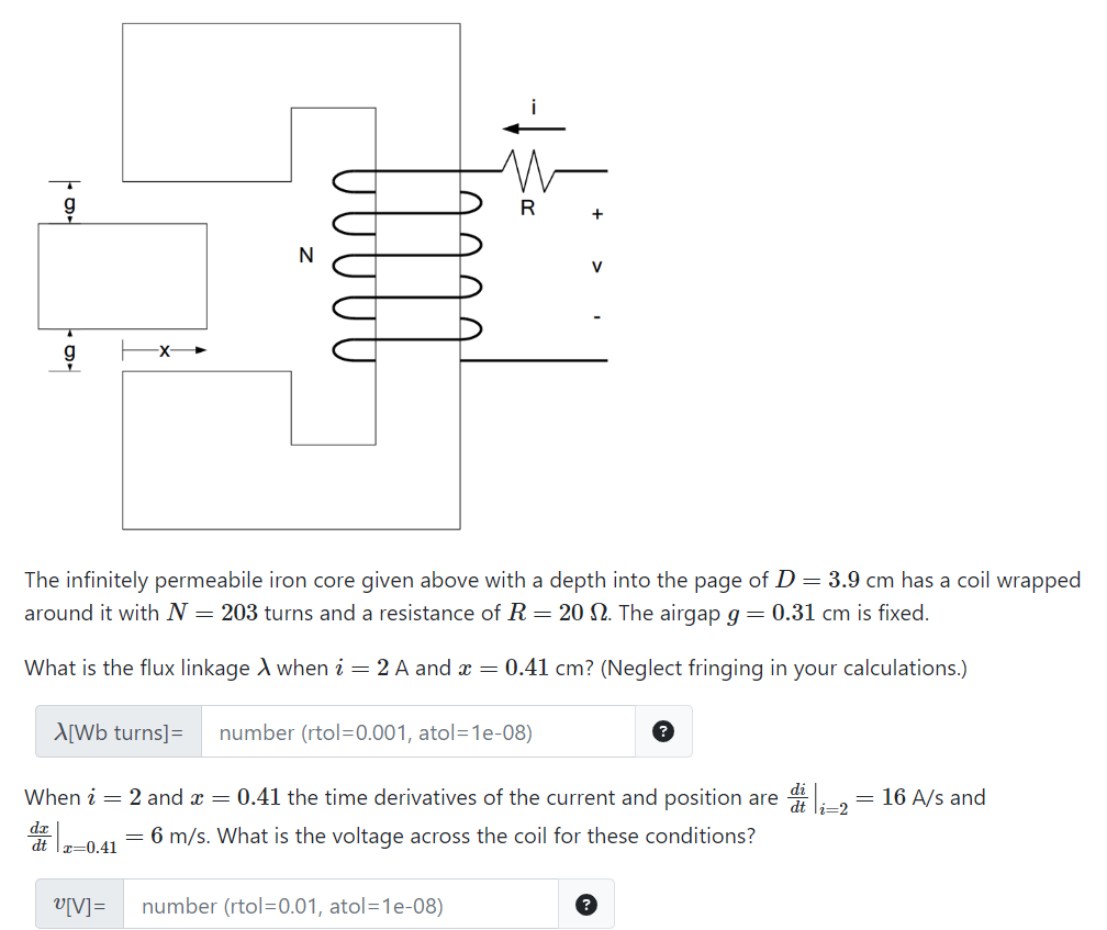 Solved The infinitely permeabile iron core given above with