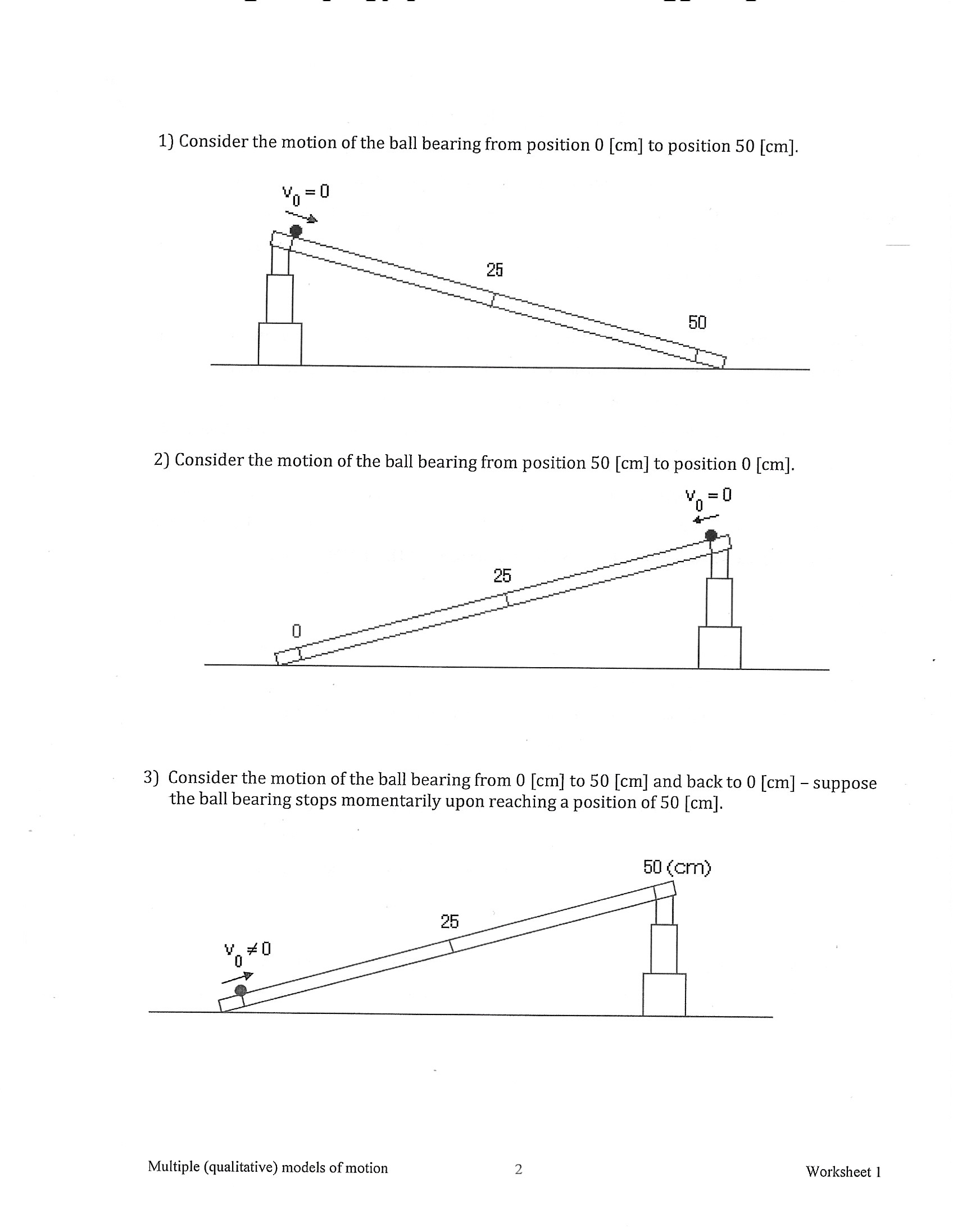 Solved 1) Consider the motion of the ball bearing from | Chegg.com