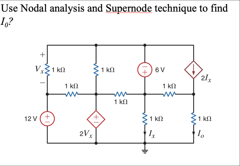 Solved Use Nodal Analysis And Supernode Technique To Find | Chegg.com