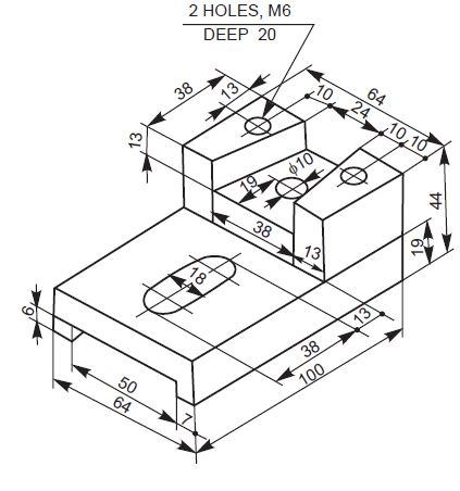 Isometric Machine View Solved Shows a isometric view of a machine component .Draw | Chegg.com