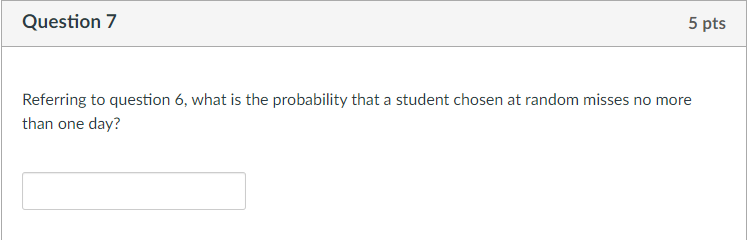 Solved Question 6 5 pts Data collected at elementary schools | Chegg.com