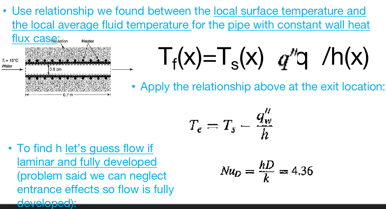 Solved Convection in a pipe with a constant heat flux at the | Chegg.com