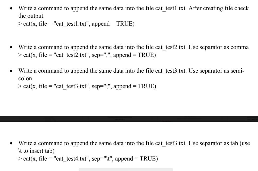 - Write a command to export (store/save) data into | Chegg.com