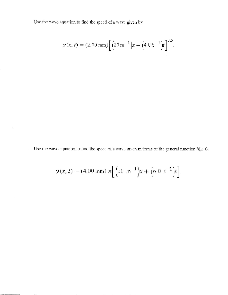 Solved Use the wave equation to find the speed of a wave | Chegg.com