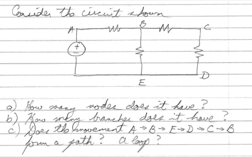 Solved Consider The Circuit Shown BM A W + ş БМ- E Vodes | Chegg.com