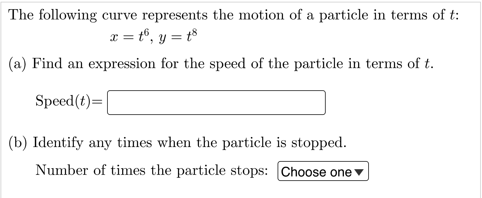 Solved The following curve represents the motion of a | Chegg.com
