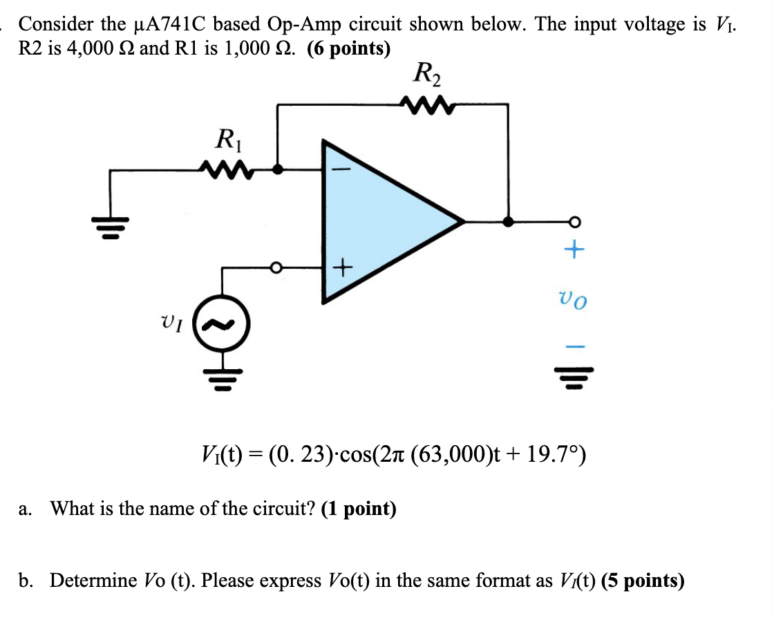 Solved Consider The Ua741c Based Op-amp Circuit Shown Below. 