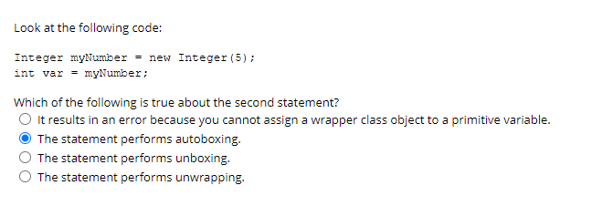 Solved Look at the following code: Integer myNumber = new | Chegg.com