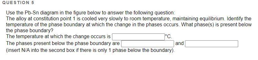 Solved 5 poi QUESTION 4 Use the Pb-Sn diagram in the figure | Chegg.com