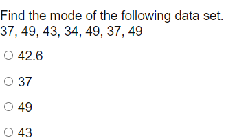 Solved Find the mode of the following data set. | Chegg.com
