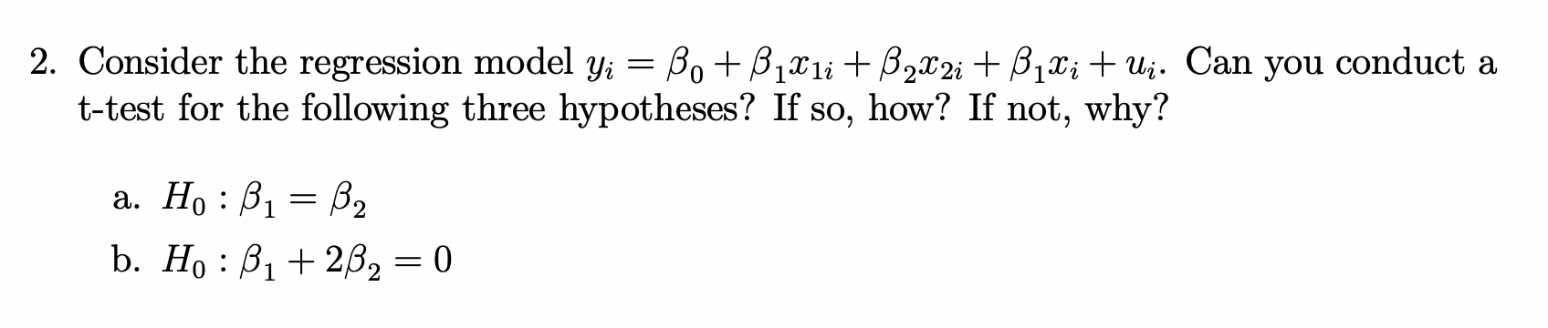 Solved 2. Consider The Regression Model | Chegg.com