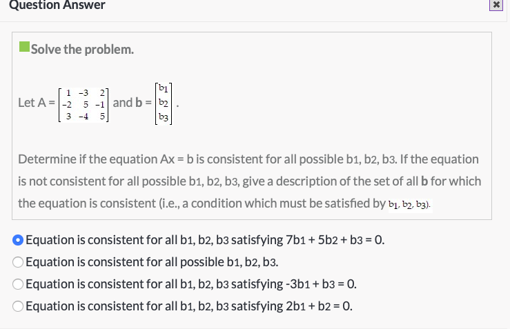 Question Answer Solve The Problem. 1 -3 21 Let A = -2 | Chegg.com