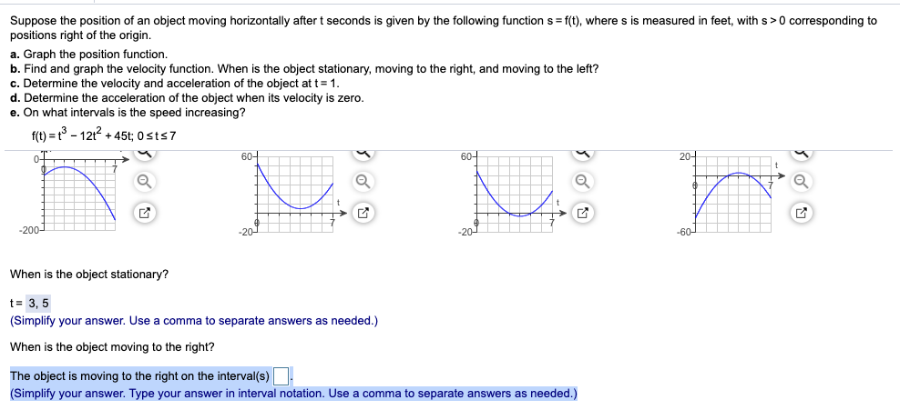 Solved Suppose the position of an object moving horizontally | Chegg.com