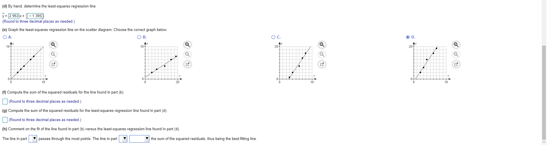 Solved Complete parts (a) through (h) for the data below. X